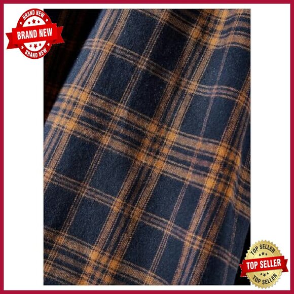 Plus Size Plaid Midi Skirt Elastic Waist Flowy Vintage Fall - Picture 5 of 6